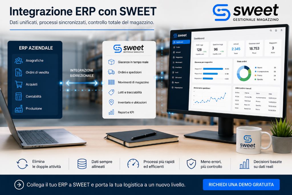 Integrazione ERP: come collegare il tuo gestionale aziendale al magazzino senza duplicare i dati