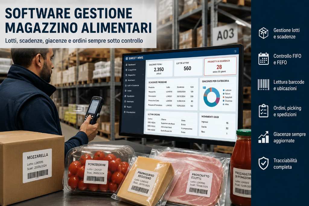 Software gestione magazzino alimentari: come controllare lotti, scadenze, giacenze e ordini